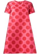 Ultràchic Pois Print Flared Dress, Women's, Size: 40, Red, Cotton/spandex/elastane