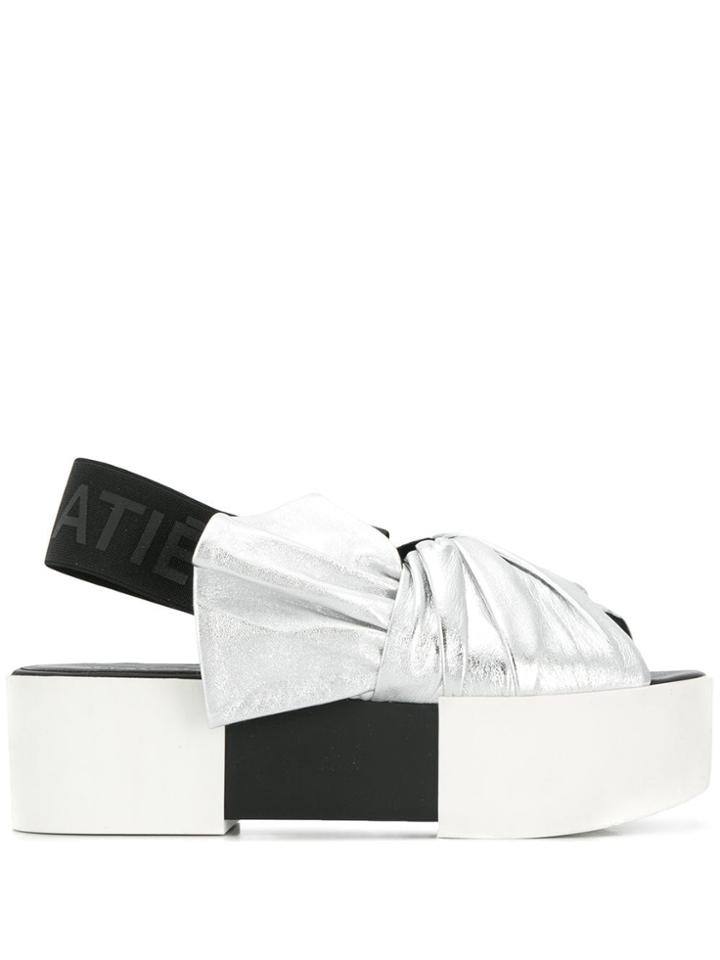 Vic Matie Colour Block Platform Sandals - Metallic