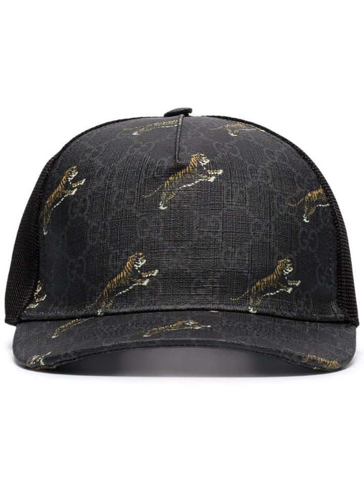 Gucci Gg Tiger Baseball Cap - Black