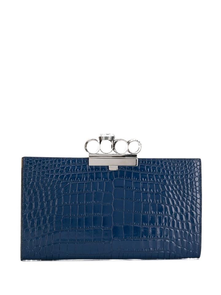 Alexander Mcqueen Punk Four-ring Clutch - Blue