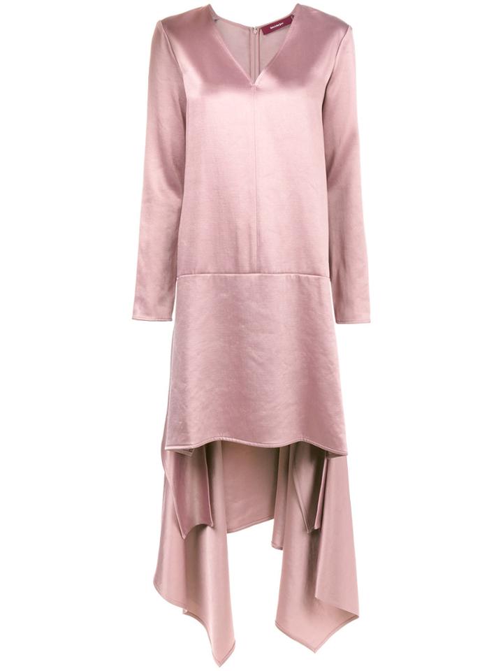 Sies Marjan Bobbie Asymmetric Satin Dress - Pink & Purple