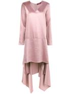 Sies Marjan Bobbie Asymmetric Satin Dress - Pink & Purple
