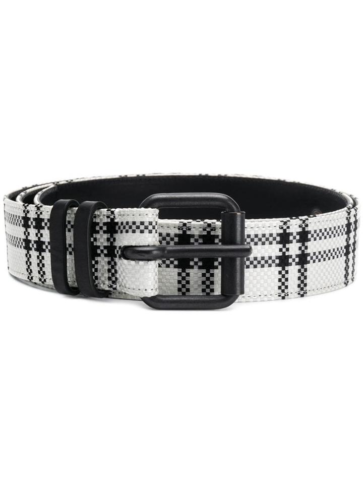 Haider Ackermann Woven Check Belt - White
