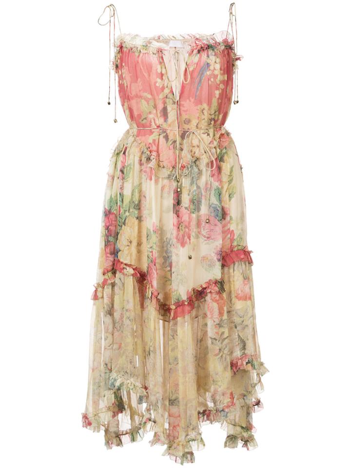 Zimmermann Flared Frilled Floral Dress