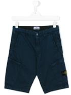 Stone Island Junior - Cargo Shorts - Kids - Cotton/spandex/elastane - 14 Yrs, Blue