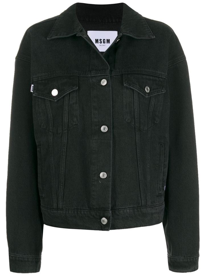 Msgm Cat Denim Jacket - Black