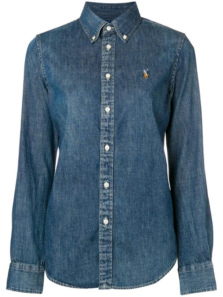 Ralph Lauren Logo Embroidered Denim Shirt - Blue