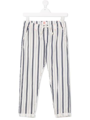 American Outfitters Kids Striped Drawsrting-waist Trousers - White