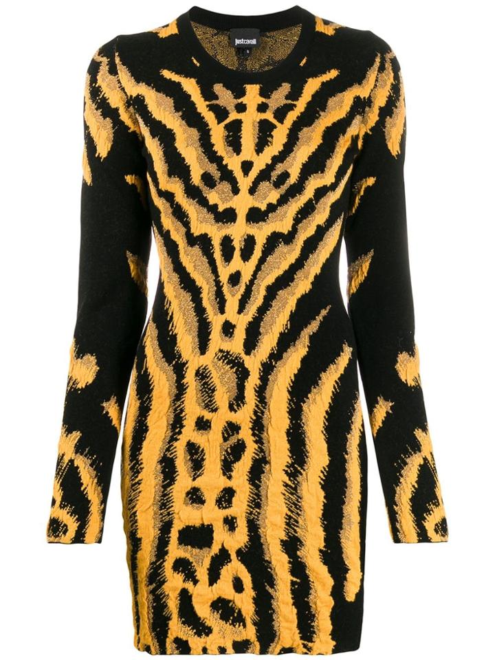 Just Cavalli Animal Pattern Knitted Dress - Black