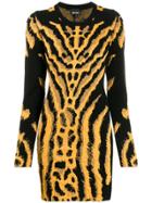 Just Cavalli Animal Pattern Knitted Dress - Black