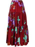 La Doublej X Mantero Floral Print Skirt - Red