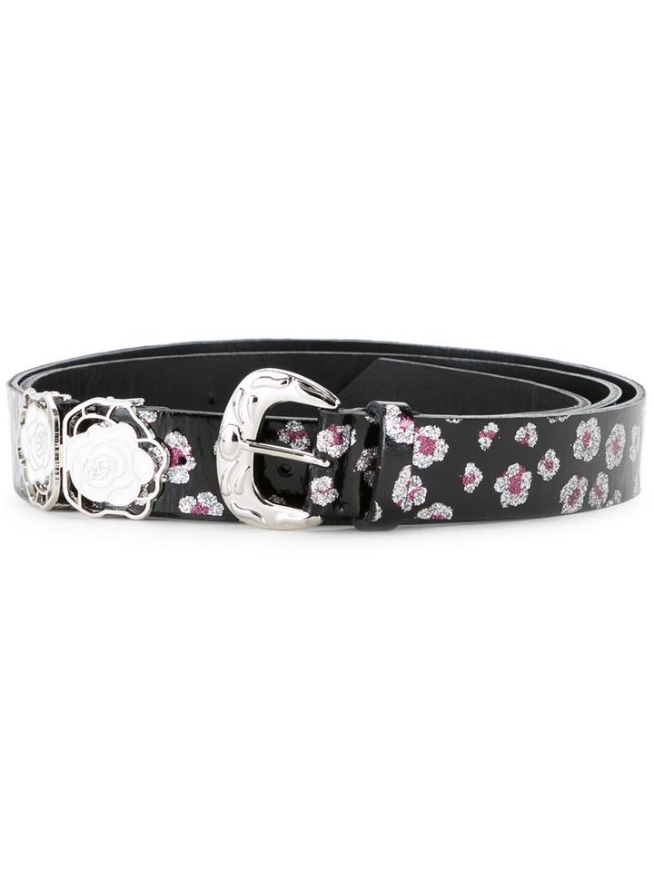 Mikio Sakabe - Flower Buckle Belt - Women - Synthetic Resin - 110, Women's, Black, Synthetic Resin