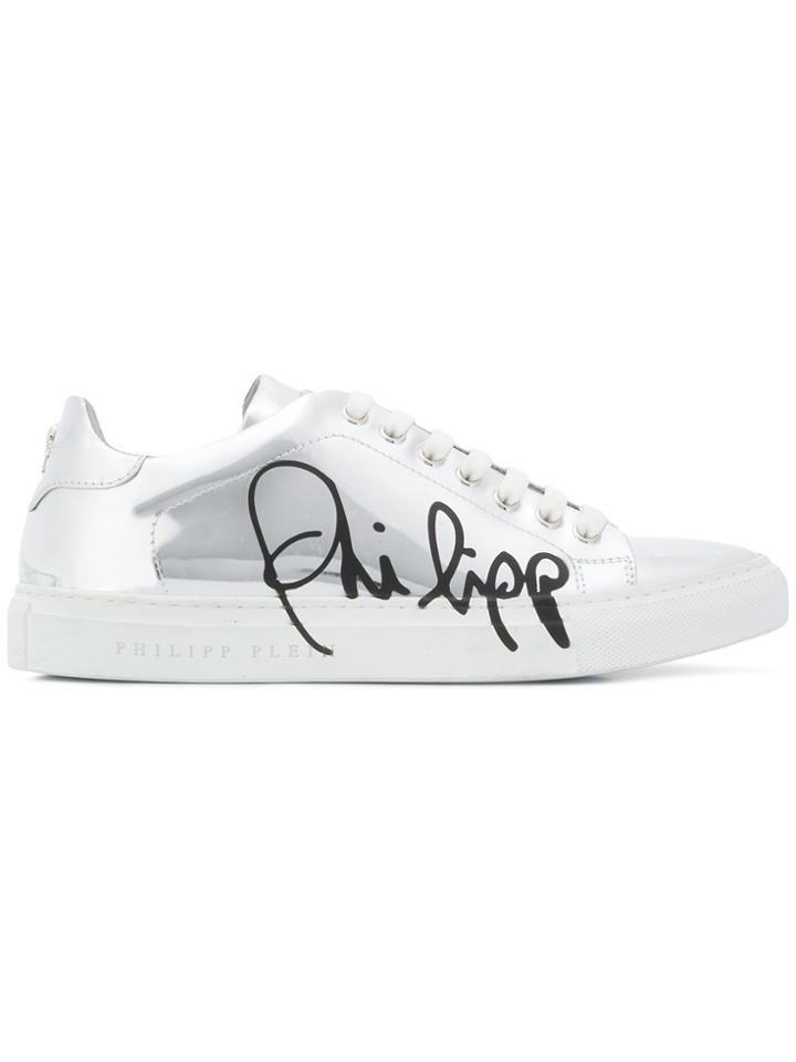 Philipp Plein Logo Sneakers - Metallic