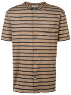 Lanvin Striped Polo Shirt, Men's, Size: Small, Brown, Cotton
