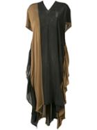 Uma Wang - Bi-colour Kaftan Dress - Women - Viscose - S, Black, Viscose