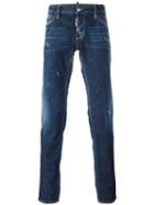 Dsquared2 Slim Stitch Distressed Jeans, Men's, Size: 46, Blue, Cotton/spandex/elastane