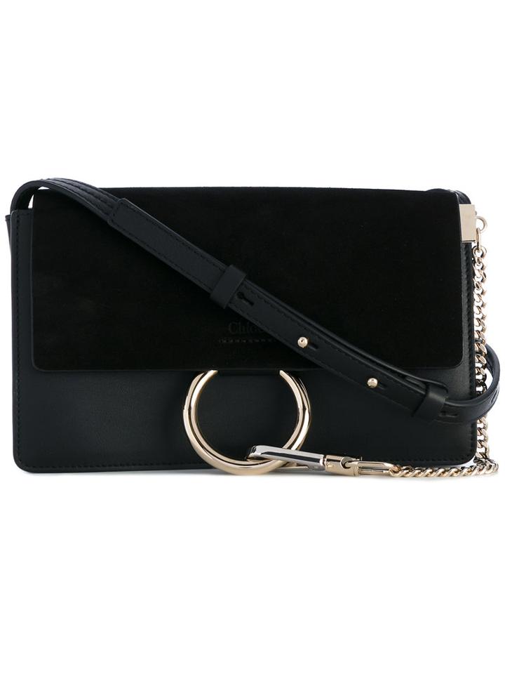 Chloé - Faye Small Shoulder Bag - Women - Calf Leather/calf Suede - One Size, Black, Calf Leather/calf Suede
