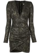Alice+olivia Diaz Draped Dress - Brown