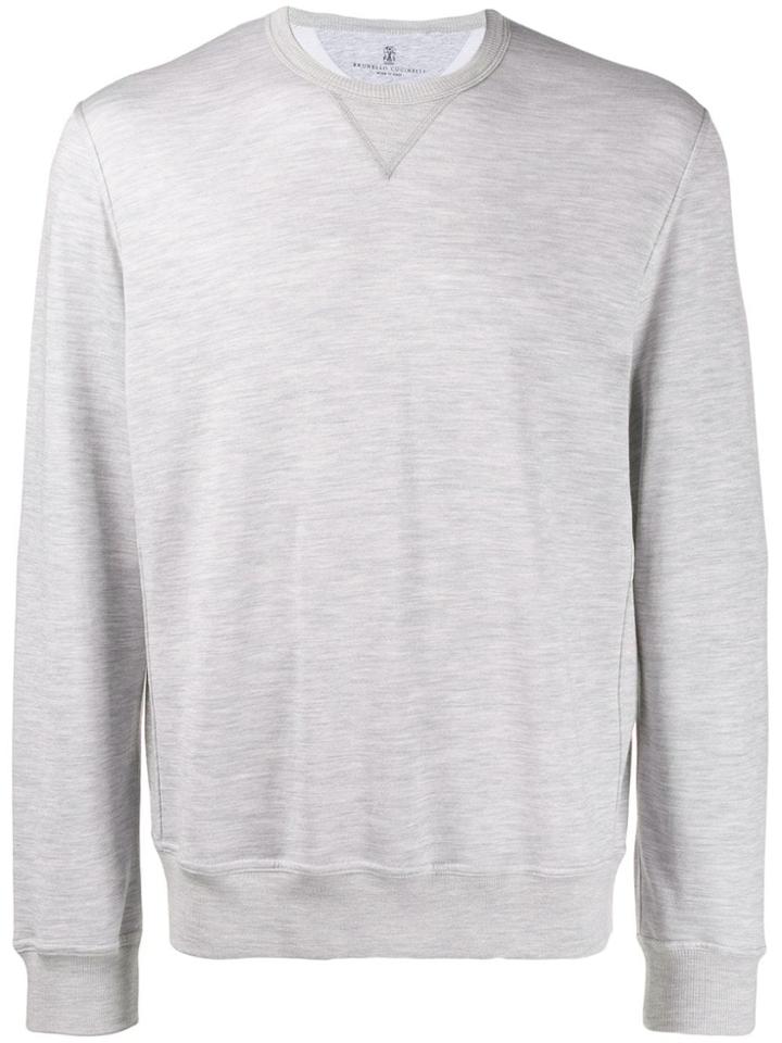 Brunello Cucinelli Classic Slim-fit Sweatshirt - Grey