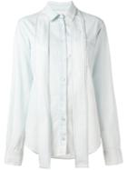 Msgm Light Wash Denim Shirt, Women's, Size: 40, Blue, Cotton