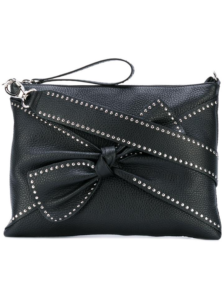 Red Valentino - Studded Bow Shoulder Bag - Women - Calf Leather - One Size, Black, Calf Leather