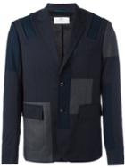 Oamc Patchwork Blazer, Men's, Size: 48, Blue, Cupro/virgin Wool