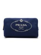 Prada Logo Make-up Bag - Blue