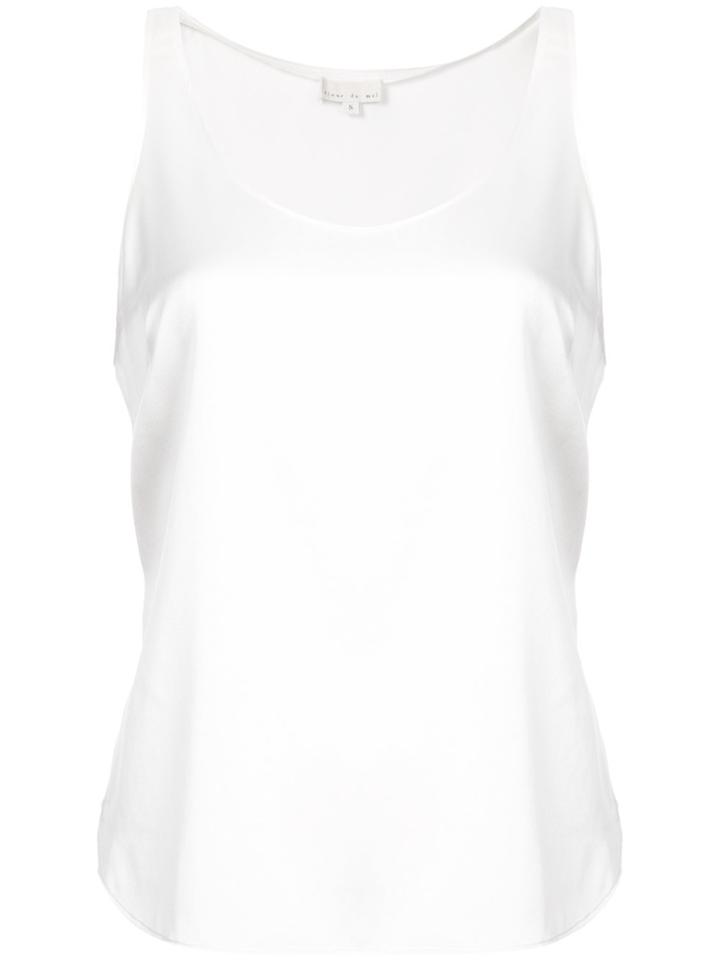 Fleur Du Mal Scoop Neck Cami Top - White