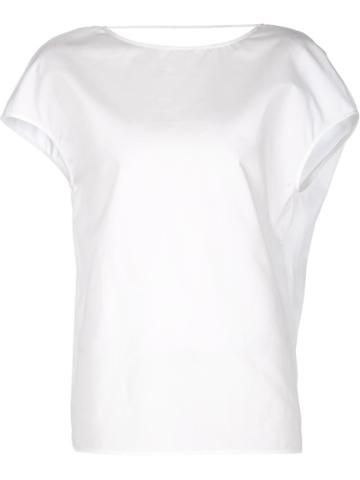 Agnona Short-sleeve Blouse, Women's, Size: Large, White, Cotton/silk