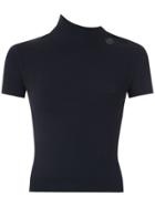 À La Garçonne Asymmetric Turtleneck Blouse - Black