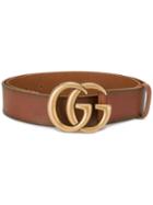 Gucci Gg Signature Belt, Women's, Size: 95, Brown, Leather