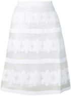 D.exterior High-waist Embroidery Skirt - White