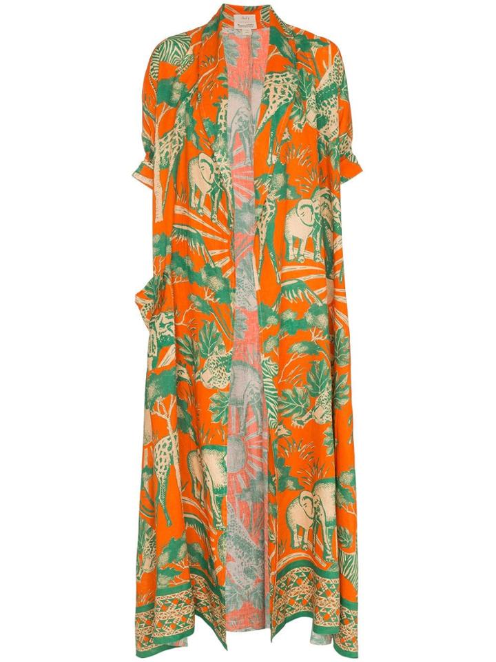 Chufy Desta Linen Robe - Yellow & Orange