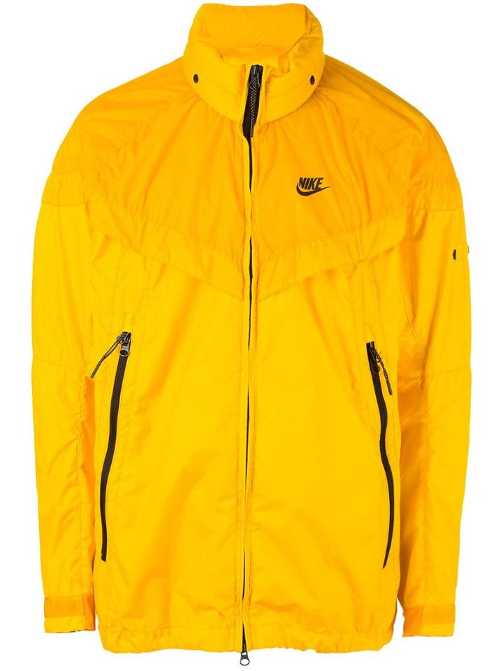 Nike Nikelab X Stone Island Wind Runner Jacket, Men's, Size: Xs, Yellow/orange, Polyamide/polyurethane Resin