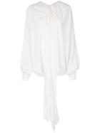 Oscar De La Renta Tie Neck Blouse - White