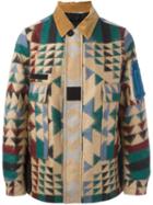 Valentino Geometric Print Jacket, Men's, Size: 48, Nude/neutrals, Cotton/sheep Skin/shearling/virgin Wool