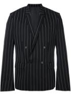 Juun.j Pinstripe Blazer, Men's, Size: 48, Black, Polyester/rayon/wool