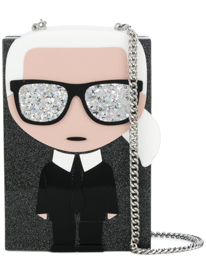 Karl Lagerfeld Ikonik Karl Minaudiere Clutch - Black