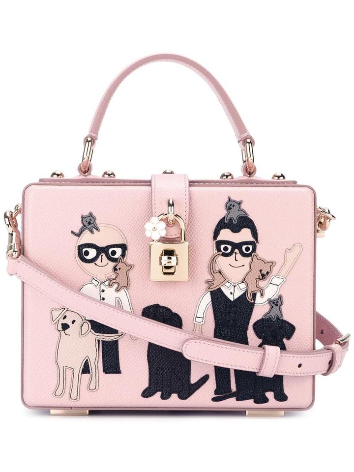 Dolce & Gabbana Designer's Patch 'dolce' Box Tote, Women's, Calf Leather