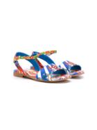 Dolce & Gabbana Kids Carretto Sicliano Print Sandals, Boy's, Size: 27