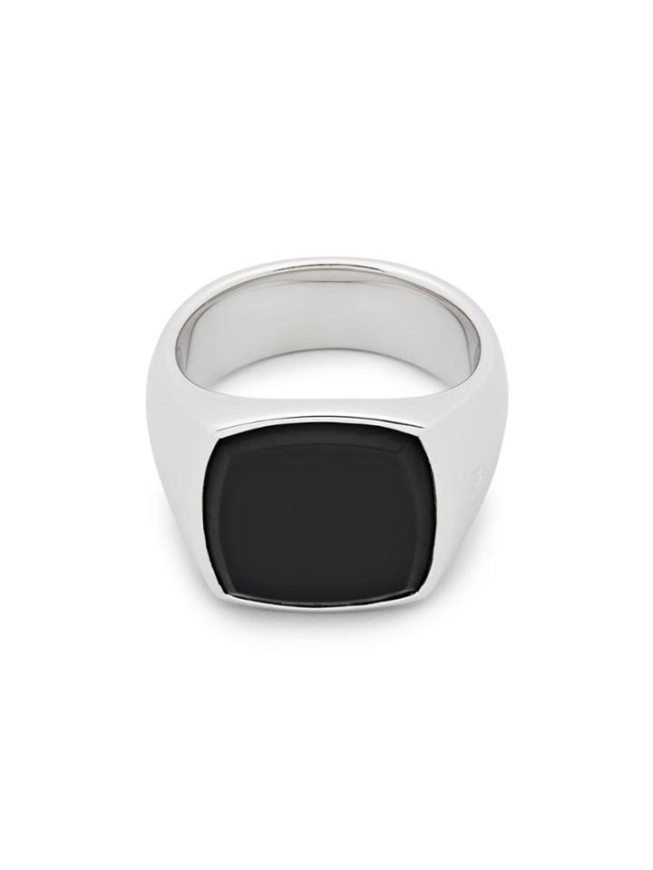 Tom Wood Cushion Onyx Sterling Silver Signet Ring