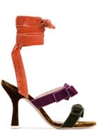 Attico Velvet Diletta Bolero Bow 105 Sandals - Multicolour