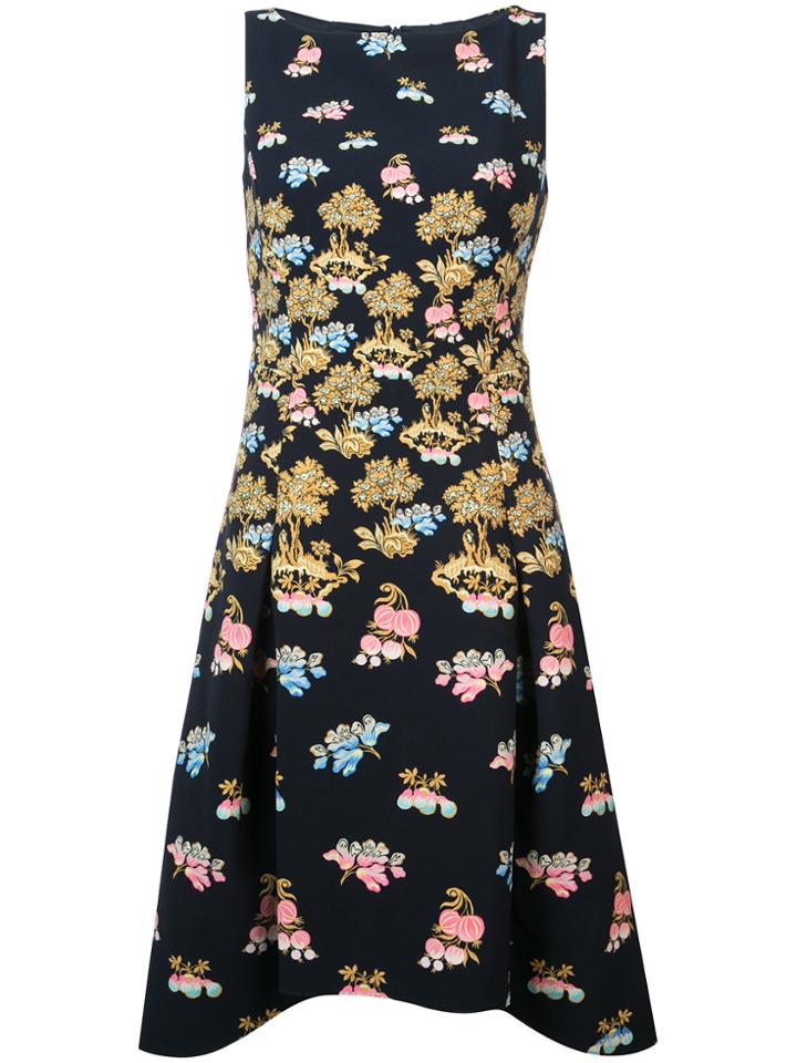 Peter Pilotto Fig Tree Print Midi Dress - Black