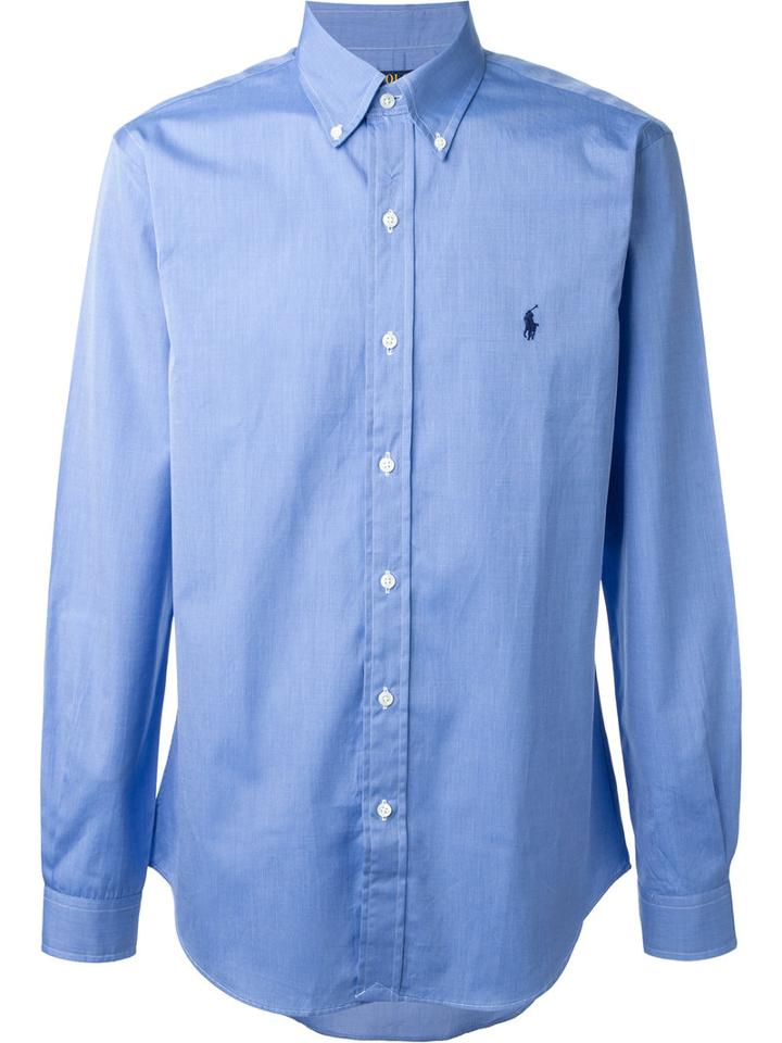 Polo Ralph Lauren Classic Button Up Shirt, Men's, Size: Large, Blue, Cotton