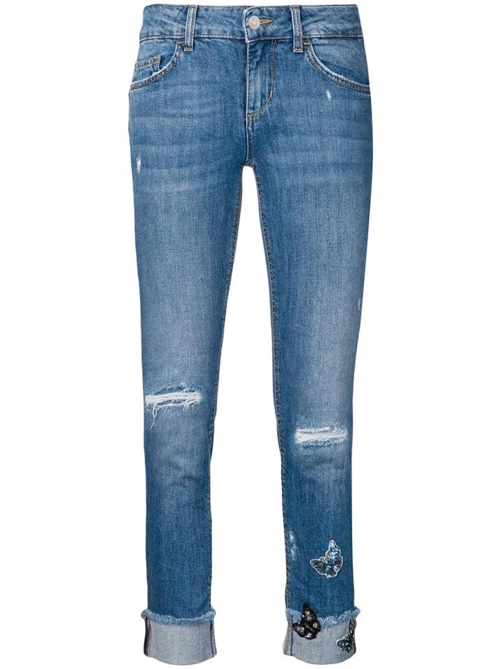 Liu Jo Skinny Butterfly Cropped Jeans - Blue
