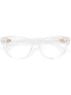 Gucci Eyewear Glittery Round Glasses - White