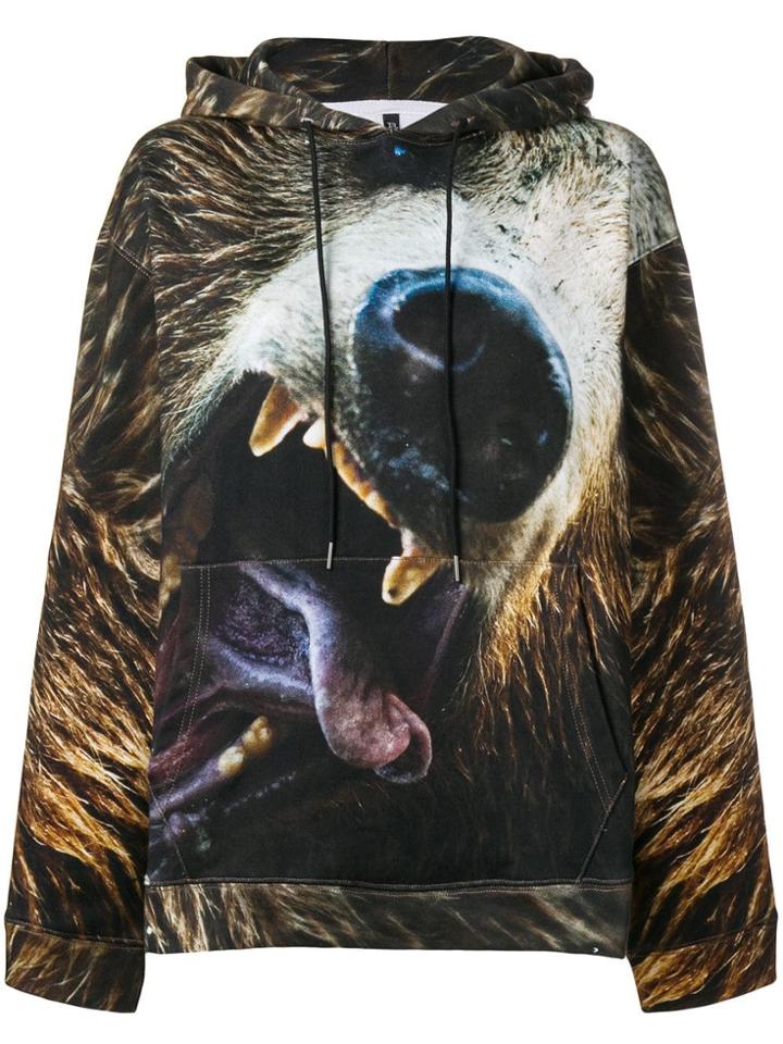 R13 Bear Printed Hoodie - Green