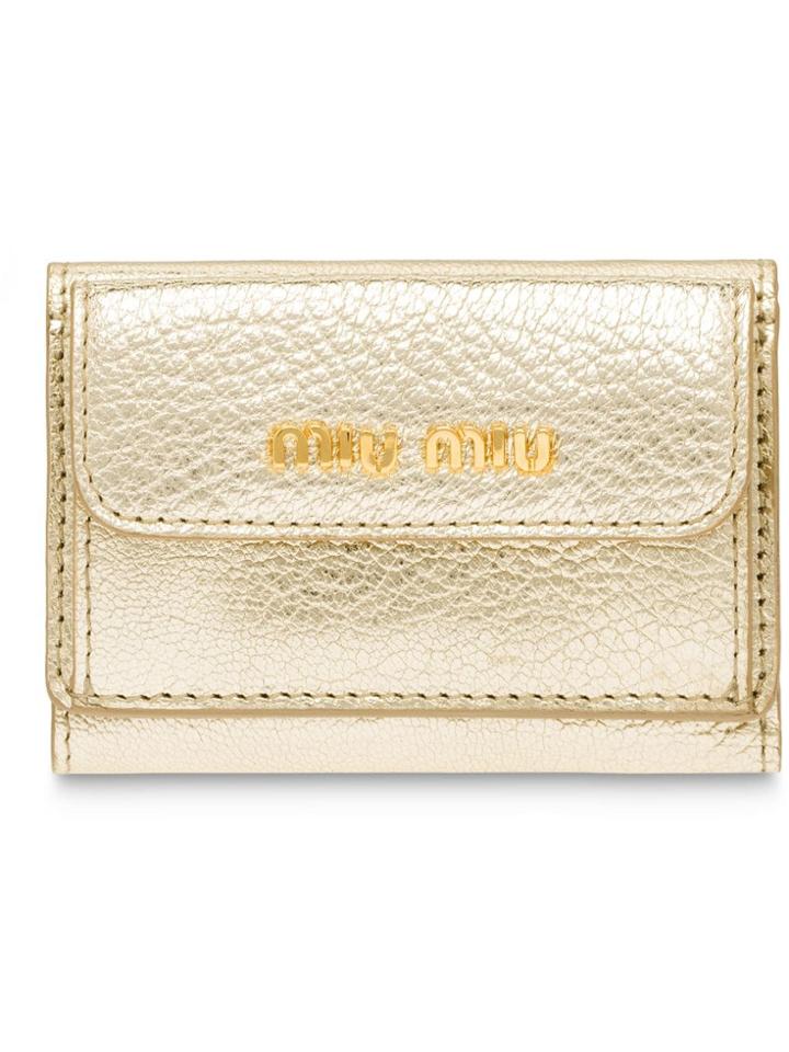 Miu Miu Madras Flap Wallet - Metallic