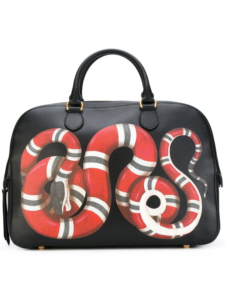 Gucci - Kingsnake Print Tote Bag - Women - Calf Leather - One Size, Black, Calf Leather