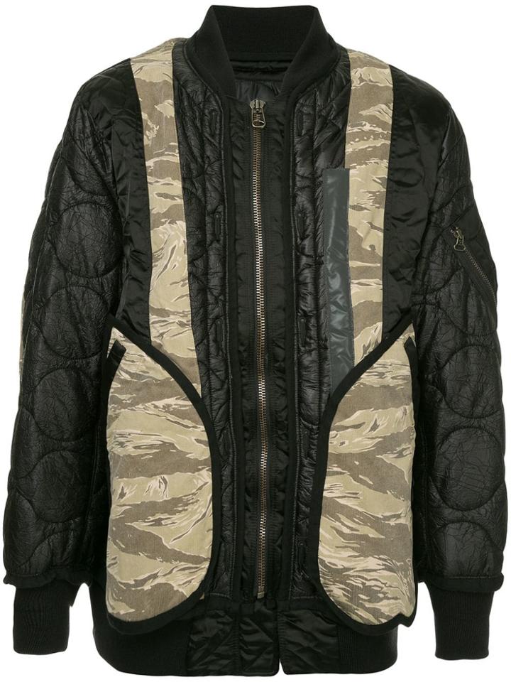 Facetasm Camo Mix Ma-1 Jacket - Black